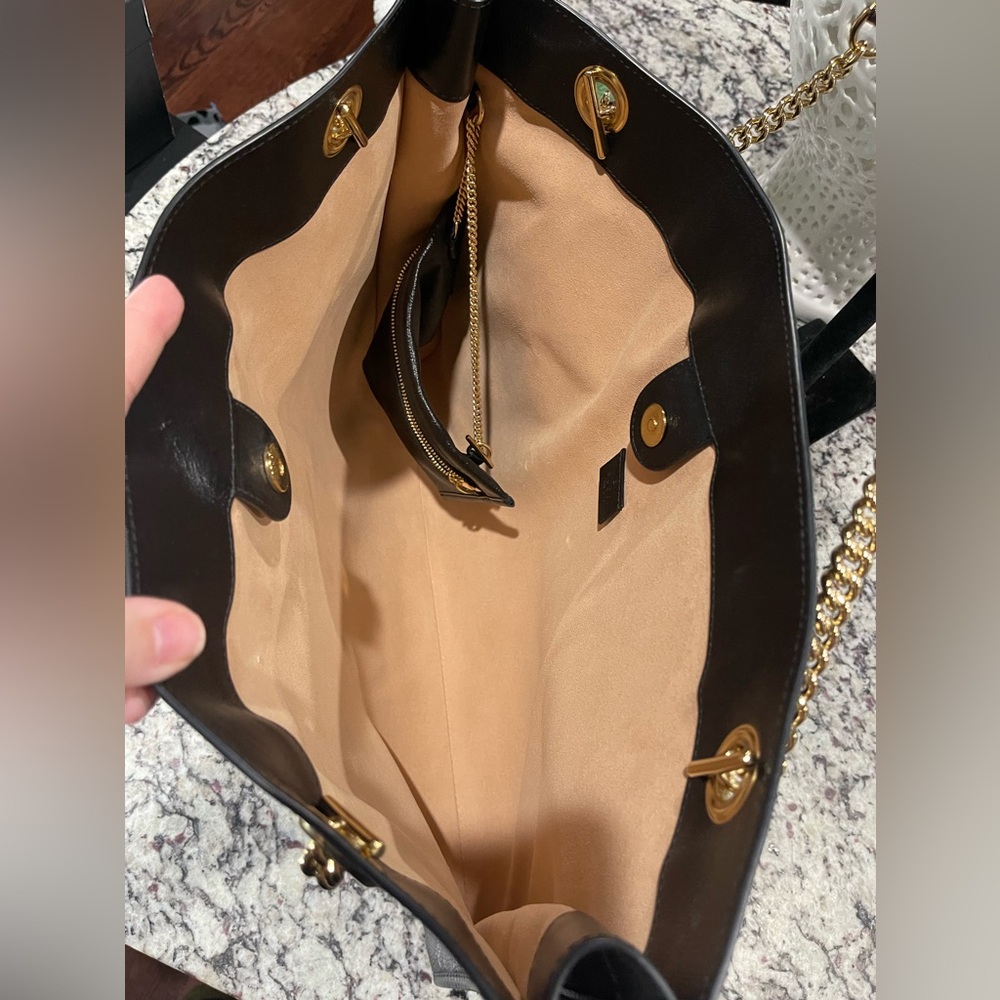 GUCCI Rajah Black Leather Tote Bag - Picture 5 of 7